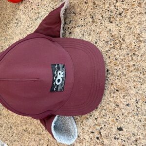 Outdoor Research Maroon Earflap Cap